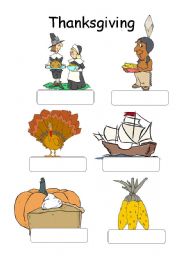 English worksheet: Thanksgiving Vocabulary