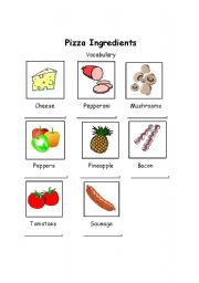 English worksheet: Pizza Ingredients 