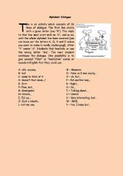 English worksheet: The Alphabet Dialogue