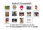 English Worksheet: TV programs