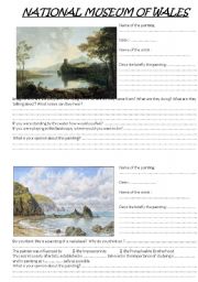 English Worksheet: National Museum of Wales - paintings