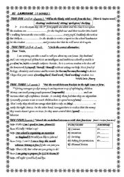 English Worksheet: 9 TH FORM END TERM EXAM 1 LANGUAGE PART