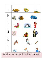 English Worksheet: Worksheet 2.  Circle the picture which start with the letter next to it