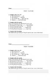 English Worksheet: test parer/work sheet on possessives and article