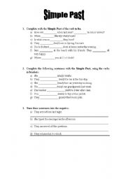 English worksheet: Simple Past - exercices