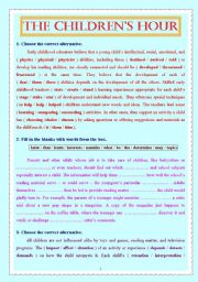English Worksheet: THE CHILDRENS HOUR