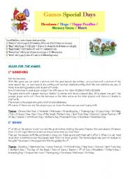 English Worksheet: set of board games part 1/5 : rules + match game