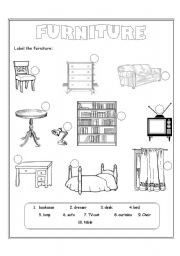 English Worksheet: furniture