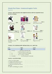 English Worksheet: Common Irregular Verbs-Simple Past/ PartII
