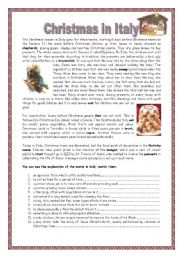 English Worksheet: Christmas in Italy with key