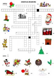 English Worksheet: CHRISTMAS CROSSWORD