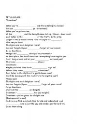 English worksheet: fill in the blanks songs for elementary students