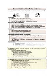 English Worksheet: Future Perfect & Future Perfect Continuous