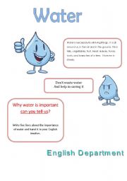 English Worksheet: Water