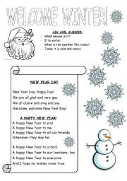 English Worksheet: winter