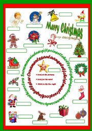 English Worksheet: Merry Christmas(editable)
