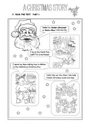 English Worksheet: A Christmas Story- Part 1