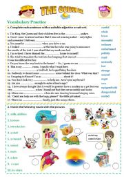English Worksheet: The Golden Ball- activities for an interactive animation - 5 pages- editable