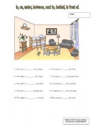 English Worksheet: MY ROOM