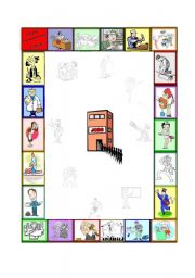 English Worksheet: Jobs board game