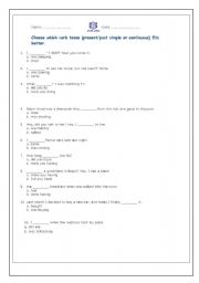 English worksheet: past tense