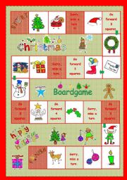 English Worksheet: Christmas Boardgame