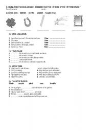 English worksheet: exam paper