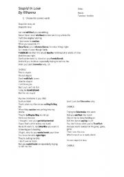 English worksheet: Rihanna - Stupid in Love