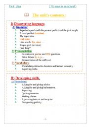 English Worksheet: full unit plan 