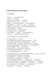 English Worksheet: PREPOSITIONS