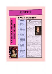 English Worksheet: oprah winfrey-reading(part 1)