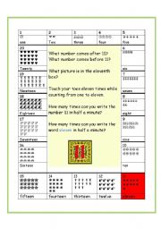English Worksheet: homework number vocabulry cards