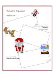 English Worksheet: Fun Homework Sheet