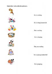 English worksheet: present continuous