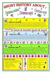 SHORT HISTOYR ABOUT: Christmas crackers,carols and cards (fully editable & key)