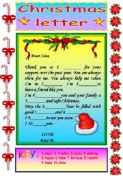 English Worksheet: Christmas letter