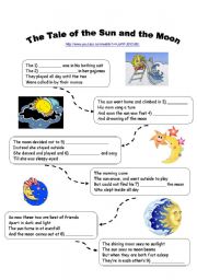 English Worksheet: The Tale of the Sun and the Moon (song)