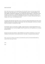 English Worksheet: Reading part