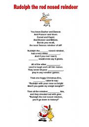 English Worksheet: Rudolph the red nose reindeer