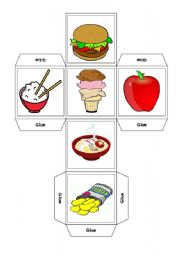 English Worksheet: Food Dice