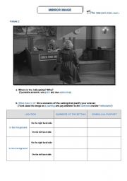 English Worksheet: Twilight Zone: Episode Mirror Image 3rd Worksheet