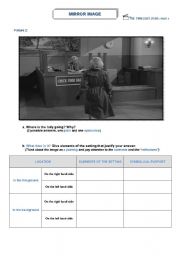 Twilight Zone: Episode Mirror Image 3rd Worksheet