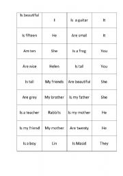 English Worksheet: domino Verb to be