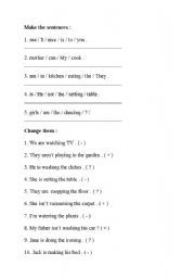 English Worksheet: present continuous