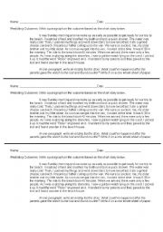 English Worksheet: predicting ourcomes worksheet