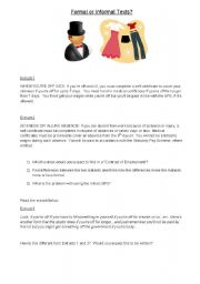 English Worksheet: Formal, Informal and Spoken English