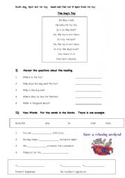 English Worksheet: a dogs toy