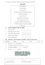 English Worksheet: max the cat