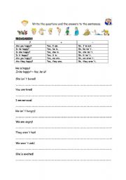 English worksheet: Feelings