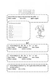 English Worksheet: PLURALS